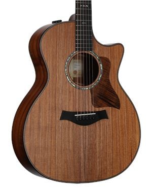Taylor 724ce Koa Acoustic Electric Guitar with Case Body Angled View